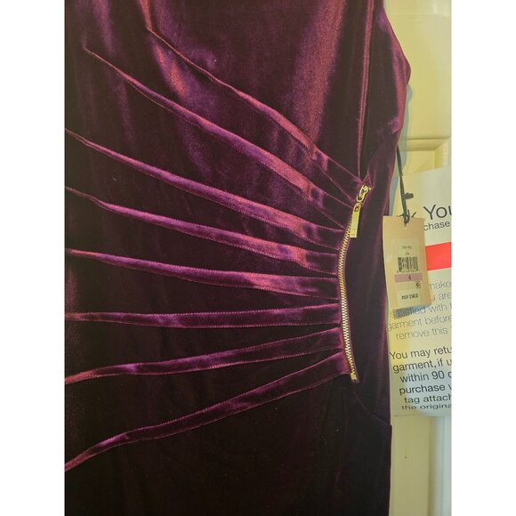 Ivanka Trump Festive Burgandy Velvet Dress Holiday New w Tags Size 8 - Picture 3 of 4